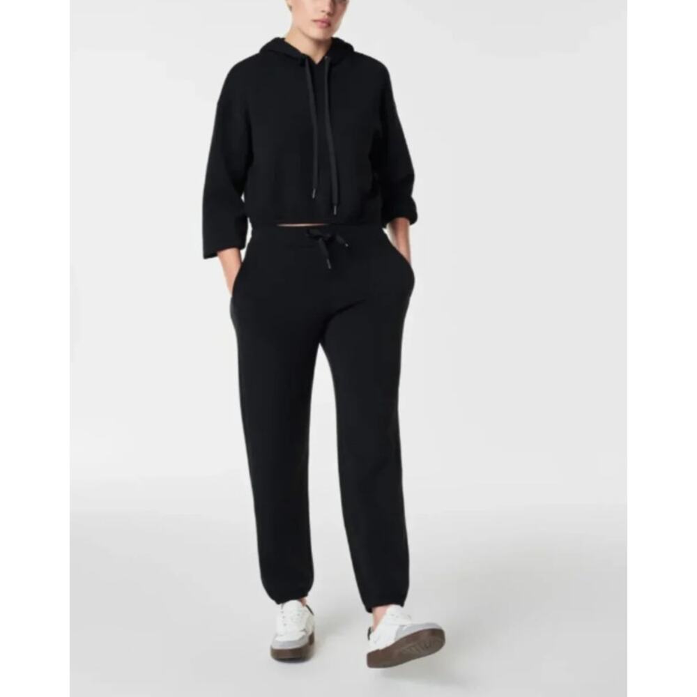 SPANX AirEssentials Tapered Pant XL Black Stretch Knit Loungewear Mid Rise